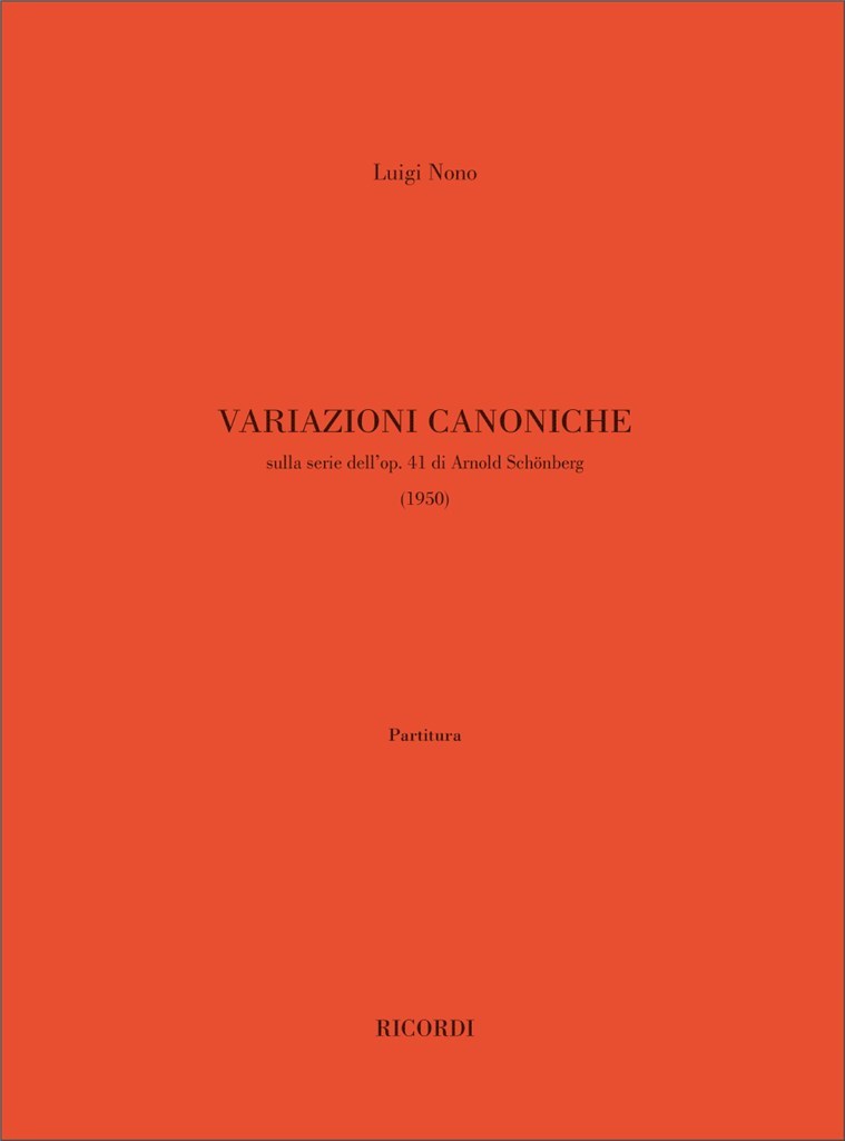 Variazioni Canoniche Sulla Serie Dell'Op. 41